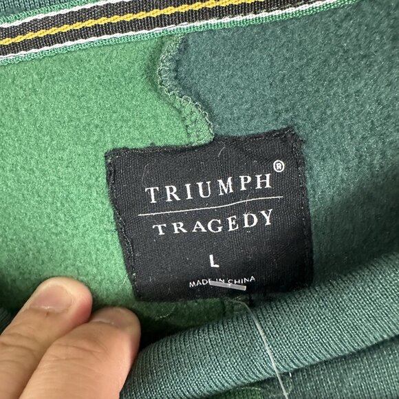 Triumph Tragedy Mens Pullover Two Tone Green "Saint" Sweatshirt Large READ ALL - Picture 6 of 12